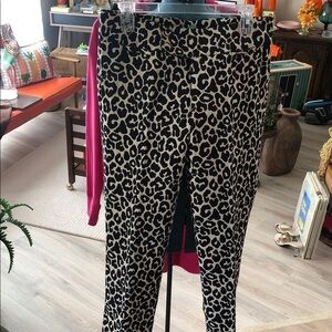 Lilly Pulitzer Leopard Print Slim capri Pants - Black & Cream